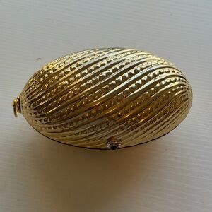 Saks Fifth Avenue Gold Textured Jewelry Clutch